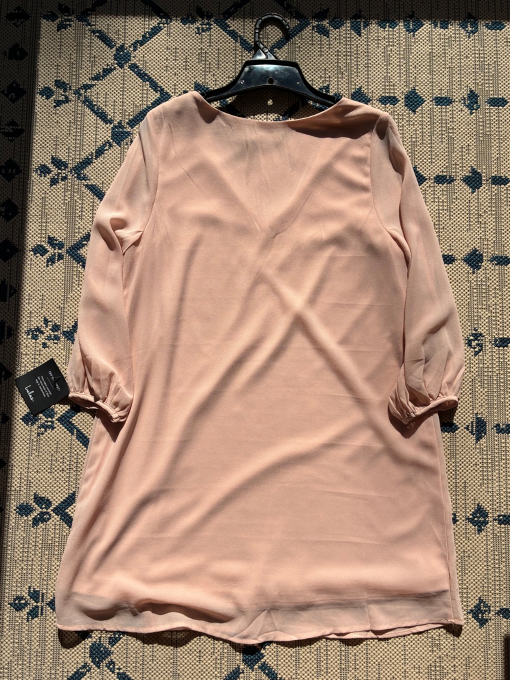 Lulu's Cold Shoulder V-Neck "Shifting Dears" Mini Dress in Pale Peach / Blush - Picture 5 of 11